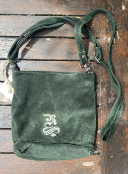 Damen Trachtentasche , Kleine Damen Umhängetasche , Ausgehtasche " Tannengrün "